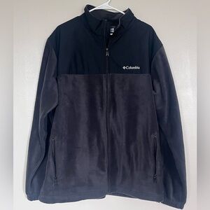 Columbia Men's Black Two-Tone Full-Zip Performance Fleece Jacket, Size XXL